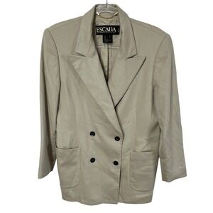 Escada Blazer Women's‎ 10 Beige Silk Cashmere Double Breasted Vintage Germany